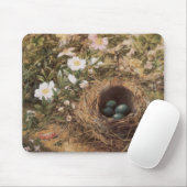 Bird's Nest and Dog Rozen van John William Hill Muismat (Met muis)