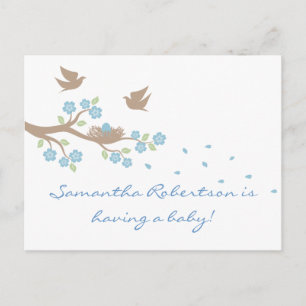 Birds Nest Baby shower briefkaart