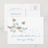 Birds Nest Baby shower briefkaart (Voorkant / Achterkant)
