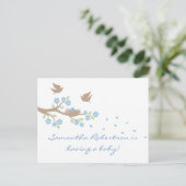 Birds Nest Baby shower briefkaart (Staand voorkant)