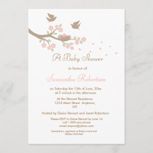 Birds Nest Baby shower Invitation Kaart
