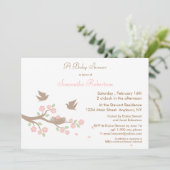 Birds Nest Baby shower Invitation Kaart (Staand voorkant)