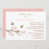 Birds Nest Baby shower Invitation Kaart (Voorkant / Achterkant)