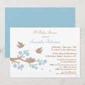 Birds Nest Baby shower Invitation Kaart (Voorkant / Achterkant)