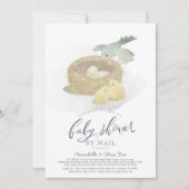 Bird's Nest Blue Boy Baby shower by Mail Kaart (Voorkant)