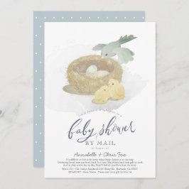 Bird's Nest Blue Boy Baby shower by Mail Kaart