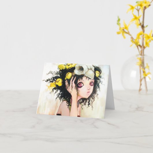 Bird's Nest Note Card Kaart (Gele Bloem)