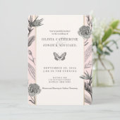 Birds of Paradise Custom Photo Wedding Invitation  Kaart (Staand voorkant)