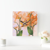 Birds of Paradise in Bloom Vierkante Klok (Huis)