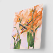 Birds of Paradise in Bloom Vierkante Klok (Hoek)