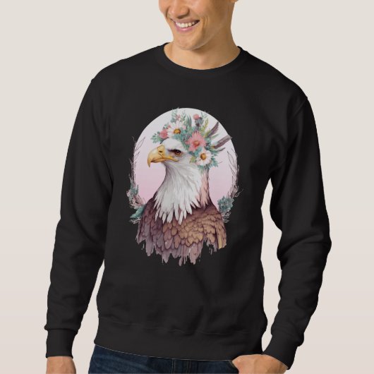 Birds Of Prey Bald Eagle Flower Crown Floral Birdi Trui (Voorkant)