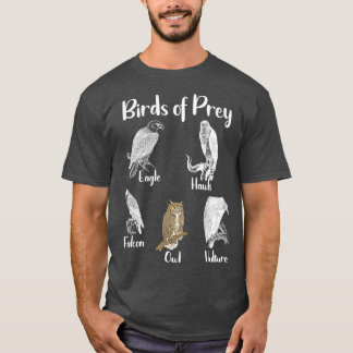 Birds of Prey Eagle Hawk Falcon Owl Vulture T-shirt