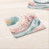 Birds on a Heart Branch Kartonnen Onderzetters (Schuin)