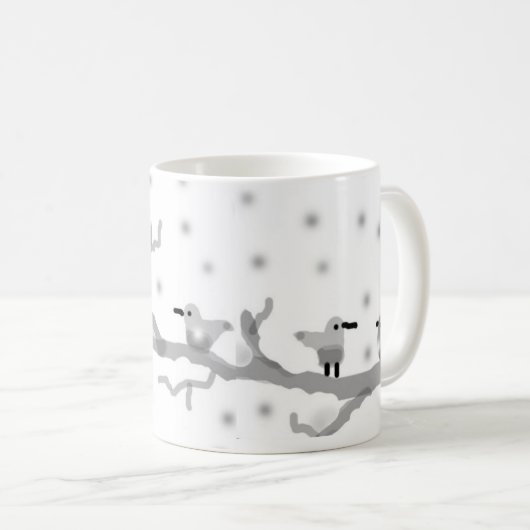 "BIRDS ON A SNOWY BRANCH" Classic Mok, 11 oz Koffiemok (Voorkant rechts)