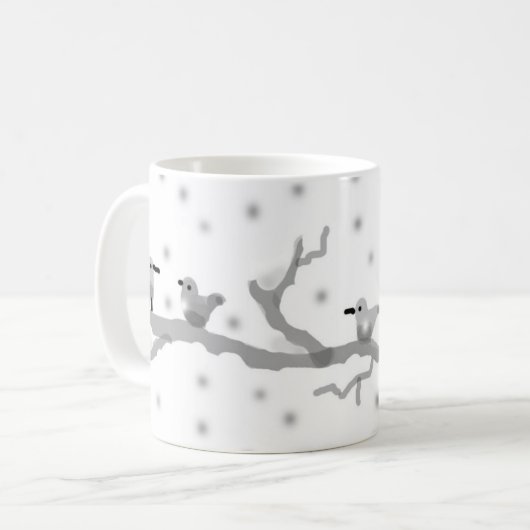 "BIRDS ON A SNOWY BRANCH" Classic Mok, 11 oz Koffiemok (Voorkant links)