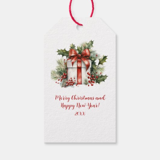 Birds on Berry Branch Christmas |  Cadeaulabel (Achterkant)