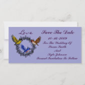Birds on Wreath Wedding Bewaar de datum Save The Date (Voorkant)