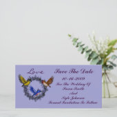 Birds on Wreath Wedding Bewaar de datum Save The Date (Staand voorkant)