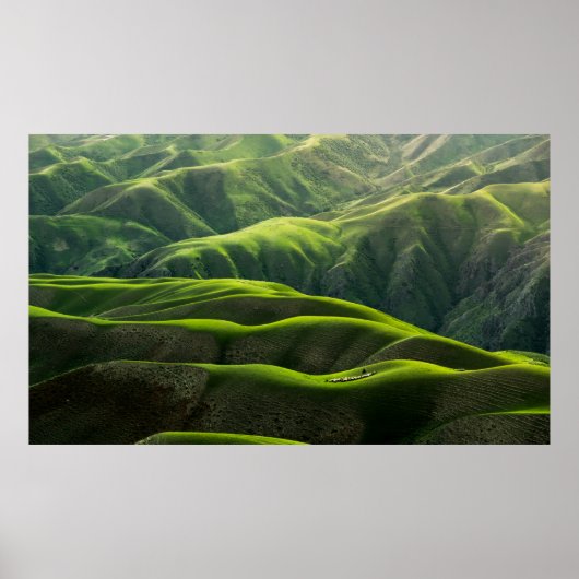 BIRD'S OOG UITZICHT FOTOGRAFIE VAN GROENMOUNTAINEN POSTER (Voorkant)