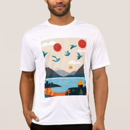 Birds over a lake t-shirt