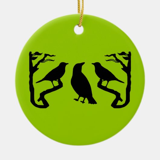 Birds Silhouette Keramisch Ornament (Voorkant)