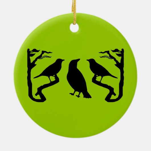 Birds Silhouette Keramisch Ornament (Achterkant)