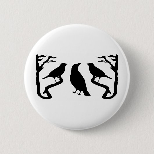 Birds Silhouette Ronde Button 5,7 Cm (Voorkant)
