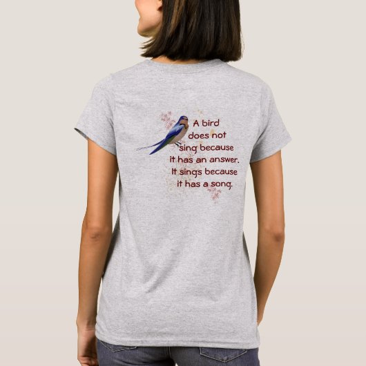 Birds Sing Because - Mode T-shirt voor dames (Achterkant)