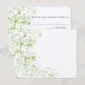 Birds & Swirls #17 Wedding RSVP Response Kaart (Voorkant / Achterkant)