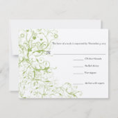 Birds & Swirls #17 Wedding RSVP Response Kaart (Achterkant)
