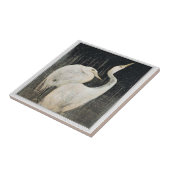 Birds Two Egrets Victoriaans kunst Tegeltje (Zijkant)