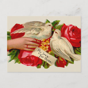 Birds Victoriaans Love Dove Classic Art Briefkaart