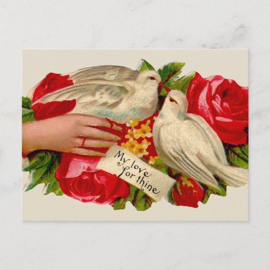  Birds Victoriaans Love Dove Classic Art Briefkaart (Voorkant)