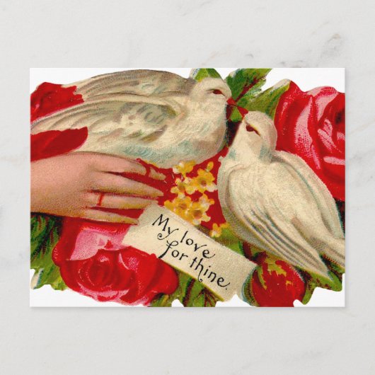  Birds Victoriaans Love Dove Classic Art Briefkaart (Voorkant)