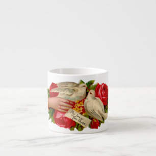Birds Victoriaans Love Dove Classic Art Espresso Kop