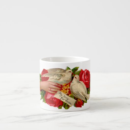  Birds Victoriaans Love Dove Classic Art Espresso Kop (Voorkant)