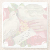  Birds Victoriaans Love Dove Classic Art Glazen Onderzetter (Achterkant)