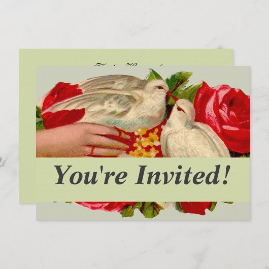 Birds Victoriaans Love Dove Classic Art Kaart (Voorkant / Achterkant)