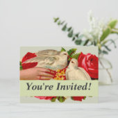 Birds Victoriaans Love Dove Classic Art Kaart (Staand voorkant)