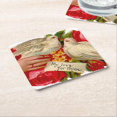  Birds Victoriaans Love Dove Classic Art Kartonnen Onderzetters (Schuin)