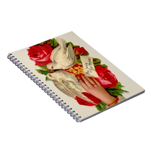  Birds Victoriaans Love Dove Classic Art Notitieboek (Rechterzijde)
