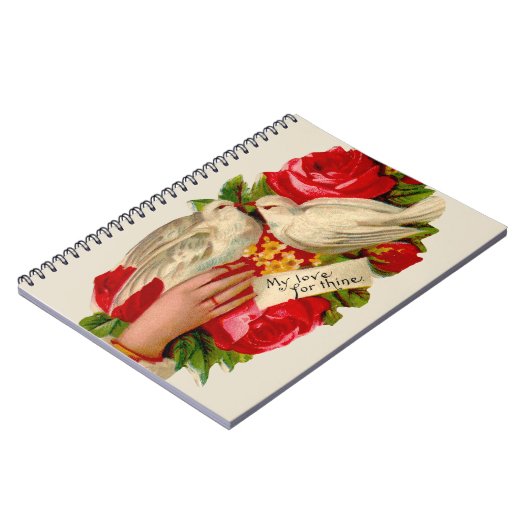  Birds Victoriaans Love Dove Classic Art Notitieboek (Linkerzijde)