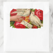  Birds Victoriaans Love Dove Classic Art Rechthoekige Sticker (Tas)