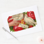  Birds Victoriaans Love Dove Classic Art Rechthoekige Sticker (Envelop)