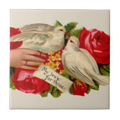  Birds Victoriaans Love Dove Classic Art Tegeltje (Voorkant)