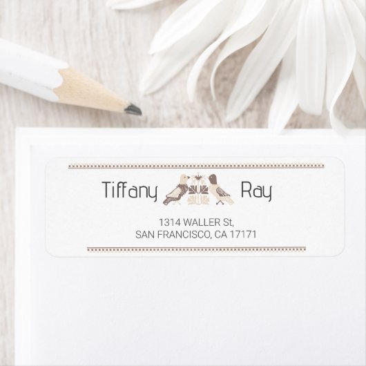 Birds Wedding Return Address Label (Insitu)