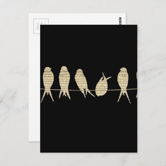 birds-wire-musical-notes.jpg briefkaart (Voorkant / Achterkant)