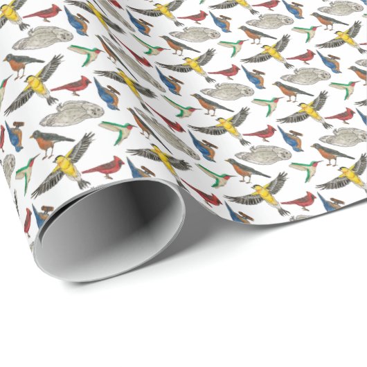 Birds! Wrapping Paper Cadeaupapier (Rol Hoek)
