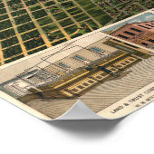 Birdseye map of Houston, Texas (1891), herdruk Poster (Hoek)