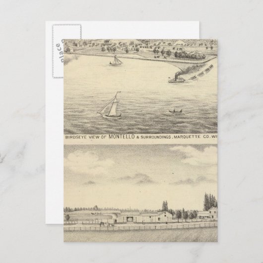 Birdseye uitzicht Montello Briefkaart (Voorkant / Achterkant)